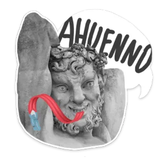 😲 AHUENNO expression, spanish, statue, phrase, humor telegram sticker