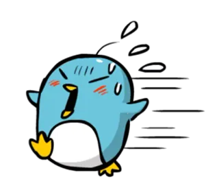 😥 Pinguin, Cartoon, Ausdruck, geschockt, süß, Animation telegram sticker