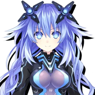 🙂 Neptune Anime, Personnage de jeu vidéo, Cheveux bleus, Femme, Hyperdimension Neptunia telegram sticker