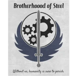 ⚔️ Fallout Brotherhood of Steel. Without us, humanity is sure to perish. Brotherhood of Steel, Fallout, video game, sword, gear, wings telegram sticker