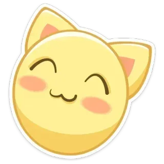 😻 Cat cat, cute, happy, kawaii, emoji, sticker, yellow, animal telegram sticker