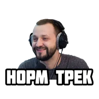 🎧 HOPM.TPEK hombre, auriculares, micrófono, retrato telegram sticker