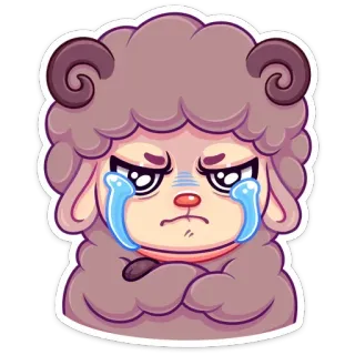 😭 pecora, animale, piangere, triste, cartone animato, emozioni telegram sticker