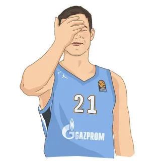 🤦‍♂️ basketball, sport, athlète, facepalm, déception, sticker telegram sticker