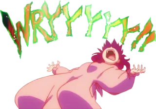 😫 WRYYYYYY grito, anime, expresión, exclamación, llorar whatsapp sticker