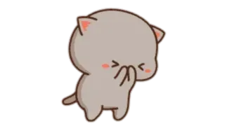 🍩 cat, cute, kawaii, embarrassed, hiding face telegram sticker