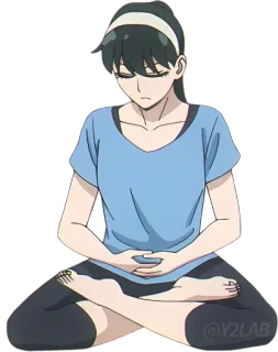 🧘‍♀ méditation, yoga, animé, relaxation, paix, calme whatsapp sticker