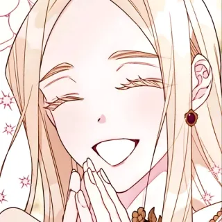 🫖 kobieta, blondynka, uśmiechnięta, anime, manga, portret telegram sticker