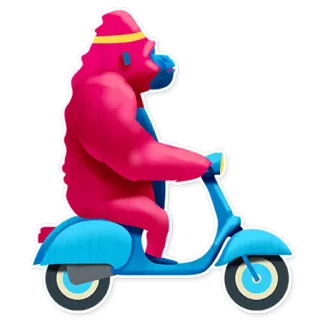 🛵 macaco, gorila, moto, ciclomotor, scooter, veículo telegram sticker