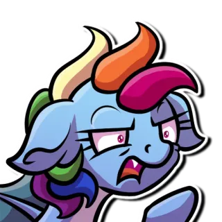 😠 Poney, Dessin animé, En colère, Fanart, Coloré telegram sticker