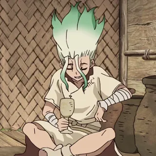 ⛰ Senku Ishigami Dr. Stone anime, character, animation, scientist, Dr. Stone, Senku, Senku Ishigami telegram sticker