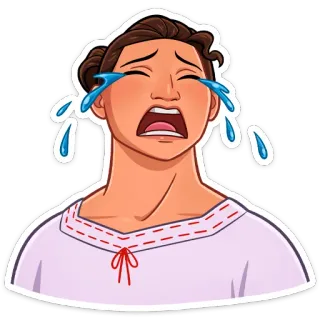 😭 ร้องไห้, เศร้า, น้ำตา, อารมณ์, ผู้หญิง, การ์ตูน telegram sticker