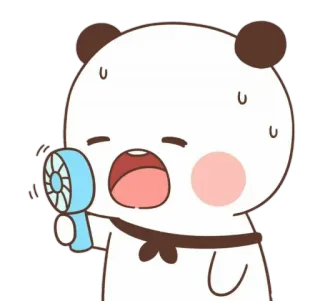🍼 Panda, Kreskówka, Fan, Słodki, Spocony, Wyczerpany, Gorąco telegram sticker
