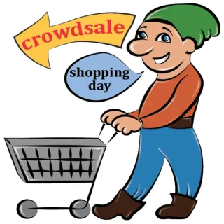👌 crowdsale shopping day ช้อปปิ้ง, Crowdsale, การ์ตูน, โปรโมชั่น, ลดราคา telegram sticker