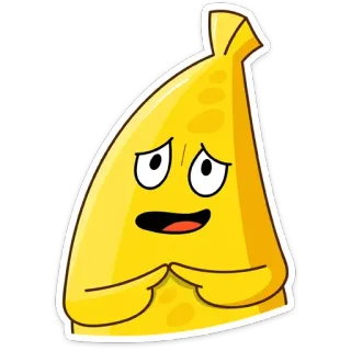 😒 Banane, Frucht, Aufkleber, Cartoon, gelb, Emoji telegram sticker
