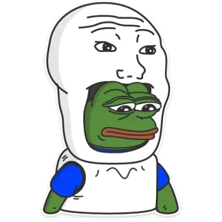 😔 Pepe the Frog meme, internet, frog, sad, cartoon telegram sticker