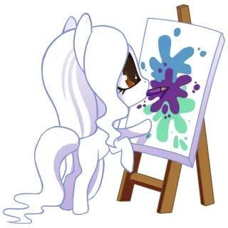 🎨 Poney, Art, Peinture, Toile, Artiste, Mignon, Dessin telegram sticker