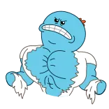 💪 Mr. Meeseeks Rick and Morty dibujos animados, animación, programa de televisión, azul, enojado, músculos telegram sticker