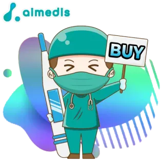 🤑 BUY dokter, medis, beli, kartun, kesehatan, beli, termometer whatsapp sticker