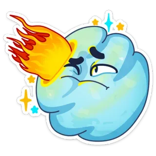 🔥 เมฆ, อุกกาบาต, ดาวหาง, ไฟ, ท้องฟ้า, สภาพอากาศ telegram sticker