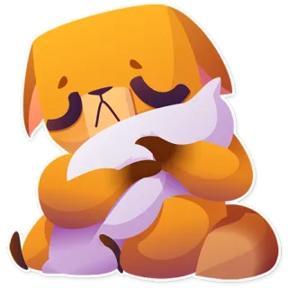 😞 犬, 子犬, 悲しい, 泣く, 枕, かわいい telegram sticker