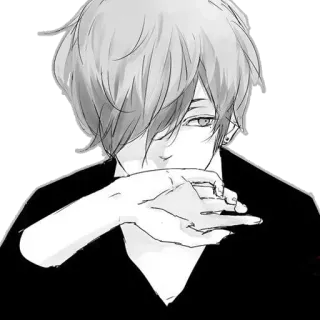 ♥️ Anime, Manga, Chico, Retrato, Boceto telegram sticker