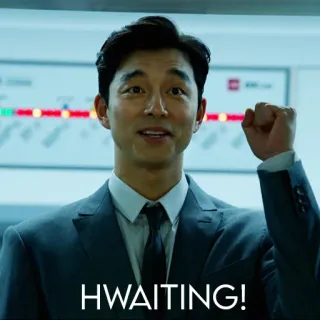 💪 HWAITING! encouragement, support, cheer, motivation, fighting telegram sticker
