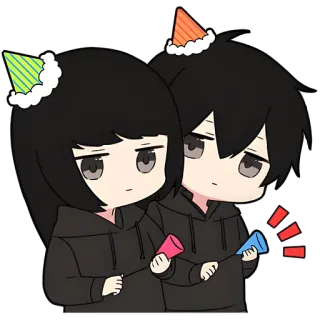 🤩 party, celebration, cartoon, chibi, cute, festive telegram sticker