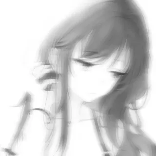 🖤 Anime, Garota, Mangá, Triste, Arte, Ilustração telegram sticker