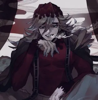 🎐 Doma Demon Slayer Anime, Dämon, Charakter, Drip, Blut, Fanart telegram sticker