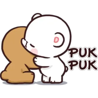❤️ PUK PUK bears, hugging, cute, milk, mocha telegram sticker