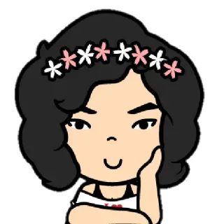 🙂 i love Dessin animé, Fleur, Joyeux, Femme, Mignon telegram sticker