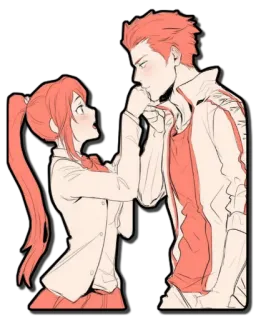 😘 Anime, Casal, Romance, Amor, Desenho animado, Sticker telegram sticker