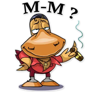 😳 M-M? アヒル, 葉巻, 漫画, 面白い, 喫煙, 擬人化 telegram sticker