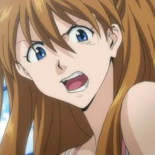 ❤️ Asuka Langley Sohryu Neon Genesis Evangelion anime, marah, Evangelion, rambut merah, gadis telegram sticker