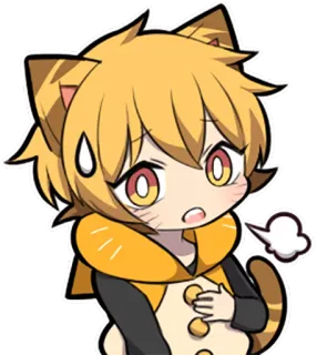 😥 고양이, 애니메이션, 땀, 초조, 치비, 귀여운, 귀여운 telegram sticker