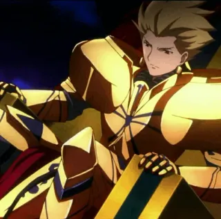 ✨ Gilgamesh Fate Anime, Postać, Gilgamesz, Fate, Złoty, Heroiczny duch telegram sticker