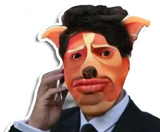 📞 dog, man, phone, business, funny, cartoon, hybrid telegram sticker