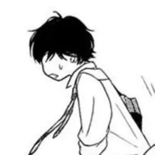 🐱 Manga, Anime, Personaggio, Ragazzo, Uniforme scolastica, Sudore telegram sticker