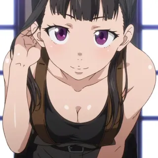 🔥 Maki Oze Fire Force anime, female, firefighter, Maki Oze, Fire Force telegram sticker