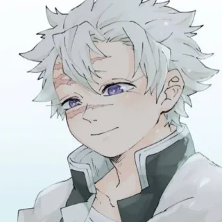 🤍 Sanemi Shinazugawa Demon Slayer 动漫, 鬼灭之刃, 不死川实弥, 角色, 风柱 telegram sticker