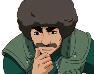 🤔 Might Guy Naruto อนิเมะ, ตัวละคร, ไมท์ ไก, นารูโตะ, คิด telegram sticker