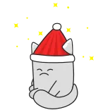🎉 mèo, Giáng sinh, mũ ông già Noel, dễ thương, động vật, mùa đông, ngày lễ telegram sticker