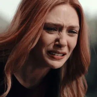 ☕️ Wanda Maximoff chorando, triste, mulher, chateada, marvel, feiticeira escarlate telegram sticker