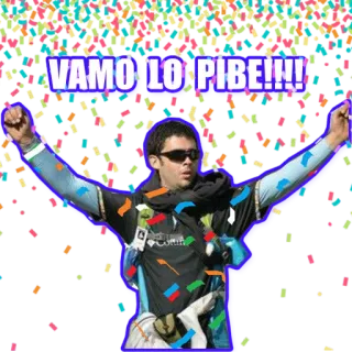 👐 VAMO LO PIBE!!! celebration, confetti, party, excitement, person, success telegram sticker