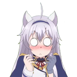 😲 Anime, Manga, Cartone animato, Cavallo, Ragazza, Carino, Arrossire, Sorpreso whatsapp sticker