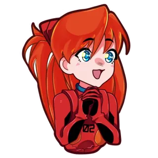 😍 Asuka Langley Soryu Neon Genesis Evangelion Anime, Charakter, Asuka, Evangelion, süß telegram sticker