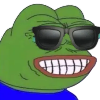 😂 Pepe the Frog Pepe, Katak, Meme, Kacamata hitam, Meme internet whatsapp sticker