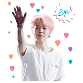 👋 Jimin Bye!! kpop, чимин, bts, пока, машет рукой, айдол whatsapp sticker