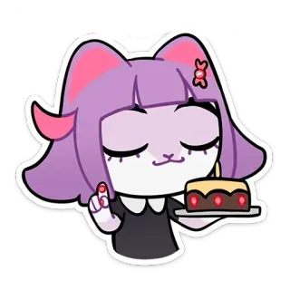 🙅‍♂️ hoạt hình, mèo, cô gái, bánh ngọt, món tráng miệng, ngọt whatsapp sticker
